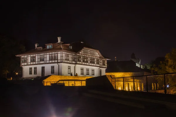 Beau Bâtiment Historique Sur Territoire Forteresse Belgrade Nuit Serbie — Photo