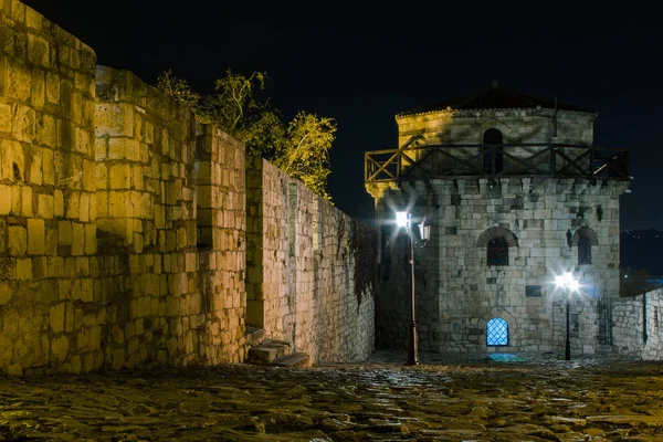 Ancient Tower Belgrade Fortress Night Serbia — Stock Photo, Image