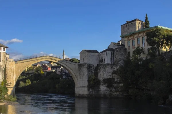Вид Исторический Старый Мост Мостаре Босния Герцеговина — стоковое фото