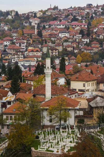 Pohled Shora Baarija Staré Čtvrti Sarajeva Historického Kulturního Centra Města — Stock fotografie