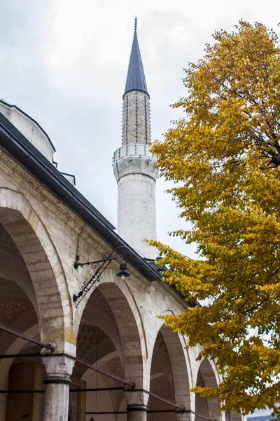 Minarete Centro Sarajevo Bósnia Herzegovina — Fotografia de Stock