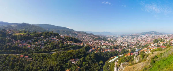 Vista Desde Punto Más Alto Sarajevo Por Mañana Bosnia Herzegovina — Foto de Stock