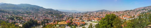 Vista Ponto Alto Para Sarajevo Pela Manhã Bósnia Herzegovina — Fotografia de Stock