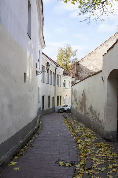 Enge Straße Der Altstadt Von Vilnius Litauen — Stockfoto