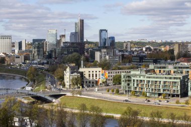 Vilnius'un yüksek noktadan görünümü. Litvanya