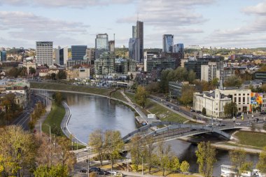 Vilnius'un yüksek noktadan görünümü. Litvanya