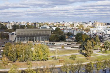 Vilnius'un yüksek noktadan görünümü. Litvanya