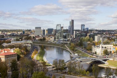 Vilnius'un yüksek noktadan görünümü. Litvanya