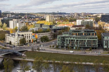 Vilnius'un yüksek noktadan görünümü. Litvanya