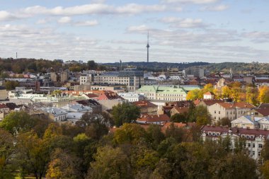 Vilnius'un yüksek noktadan görünümü. Litvanya