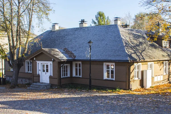 Casa Madeira Histórica Nas Ruas Trakai Lituânia — Fotografia de Stock