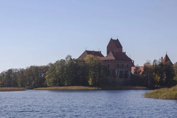 Château Trakai Sur Île Milieu Lac Lituanie — Photo