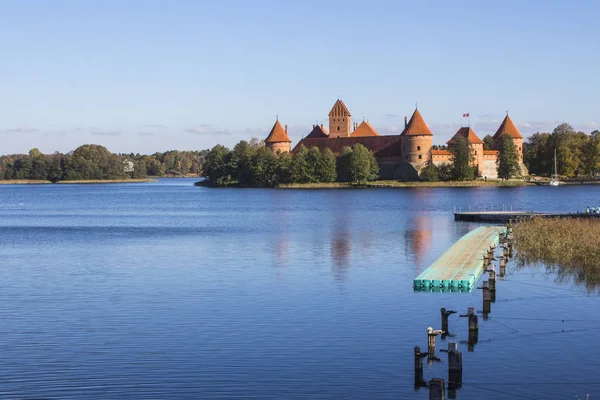 Kastil Trakai Pulau Tengah Danau Lithuania — Stok Foto