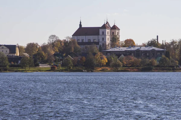 Chiesa Santa Maria Vicino Lago Trakai Lituania — Foto Stock