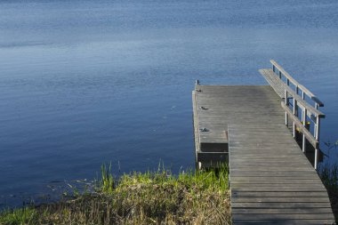 Trakai şehrinde göl güzel görünümü. Litvanya