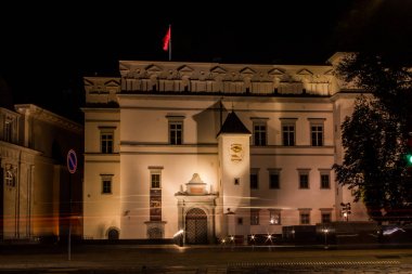 Gece Vilnius Litvanya büyük Dukes Sarayı