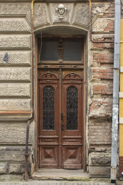 Hermosas Puertas Históricas Madera Ivano Frankivsk Ucrania — Foto de Stock
