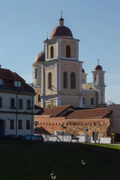 Schöne Historische Kirche Der Altstadt Von Vilnius Litauen — Stockfoto