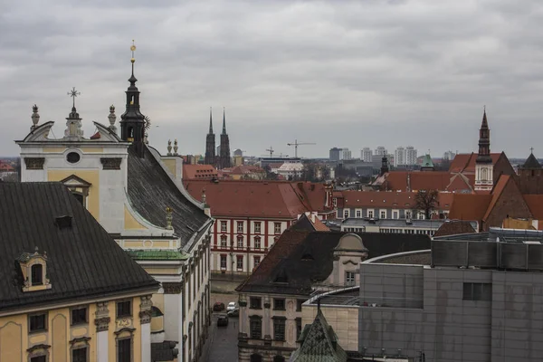 Вид Город Вроцлав Высокой Точки Польша — стоковое фото