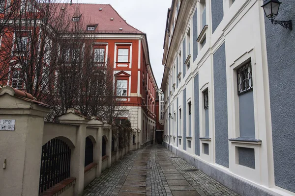 Enge Straße Der Altstadt Von Breslau Polen — Stockfoto