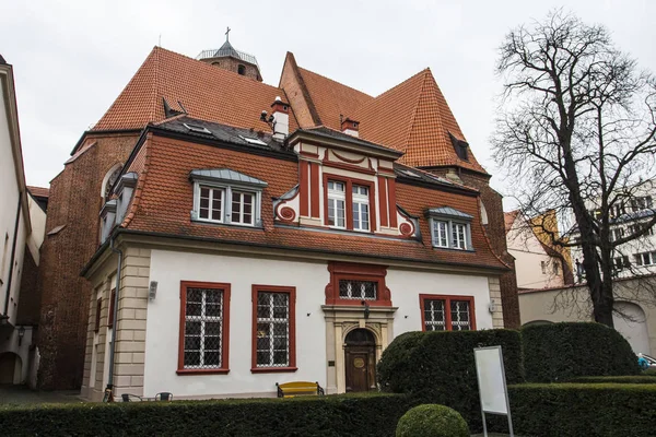 Frumoasa Casa Strada Wroclaw Polonia — Fotografie, imagine de stoc
