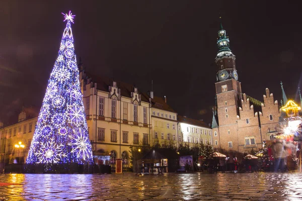 Targi Bożonarodzeniowe Wrocławiu Nocy Polska — Zdjęcie stockowe
