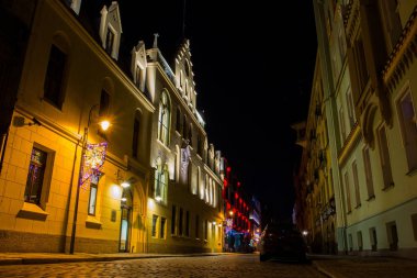 Wroclaw 'daki eski bir gece sokağı. Polonya