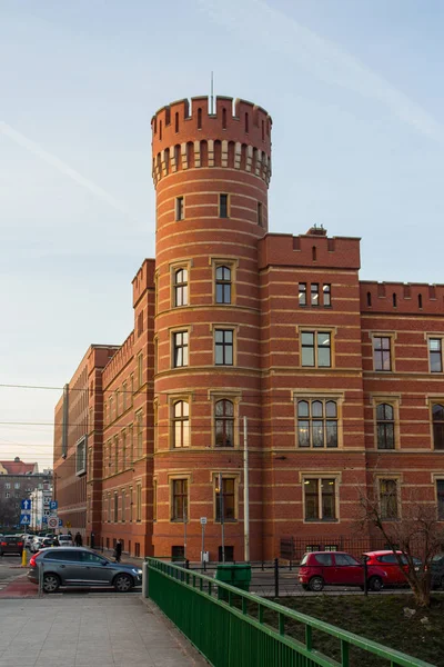 Historisk Tegelbyggnad Wroclaw Street Polen — Stockfoto