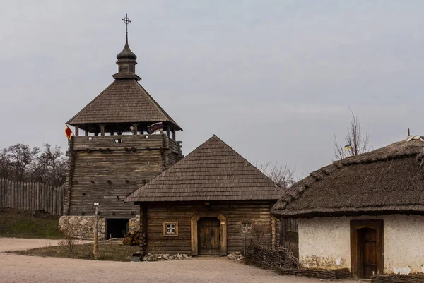 Wooden Watchtower National Reserve Zaporizhzhia Sich Island Khortytsia Zaporizhzhia Ukraine — Stock Photo, Image