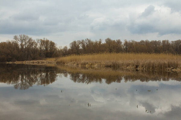 Озеро на острове Хортица в Запорожье. Украина
