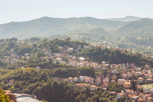 Vista Panorámica Ciudad Sarajevo Desde Alto Colina Bosnia Herzegovina — Foto de Stock