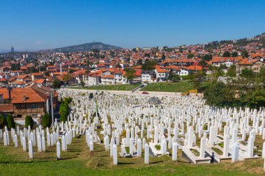 Saraybosna 'daki askeri mezarlık. Bosna-Hersek