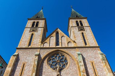 Saraybosna 'daki Sacred Heart Katedrali. Bosna-Hersek