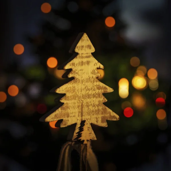 Árbol Navidad Luces Colores Como Fondo —  Fotos de Stock