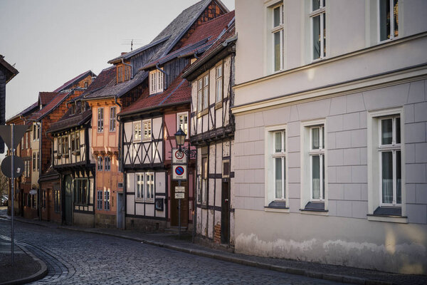 Old half-timbered houses in quedlinburg, germany, Saxony-Anhalt,