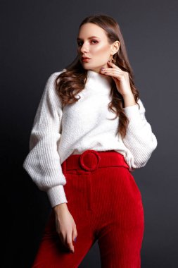 kız siyah bir zemin üzerine Studio