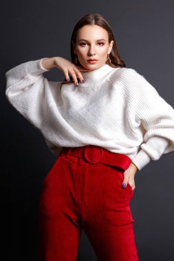 kız siyah bir zemin üzerine Studio