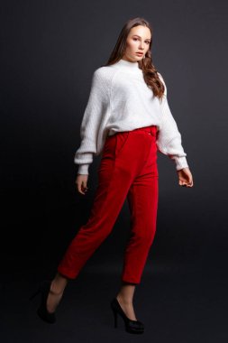 kız siyah bir zemin üzerine Studio