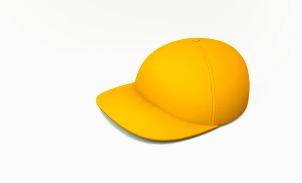 Gorra Amarilla Sobre Fondo Blanco Vista Lateral Ilustración — Foto de Stock