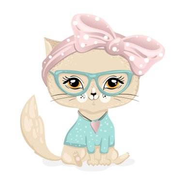 Sevimli kedi, vektör tasarımı. Kedi illüstrasyon Eps10