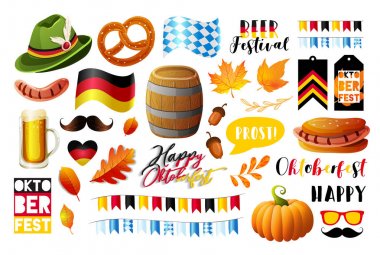 Oktoberfest vektör tasarım elemanları kümesi. Vektör Eps 10