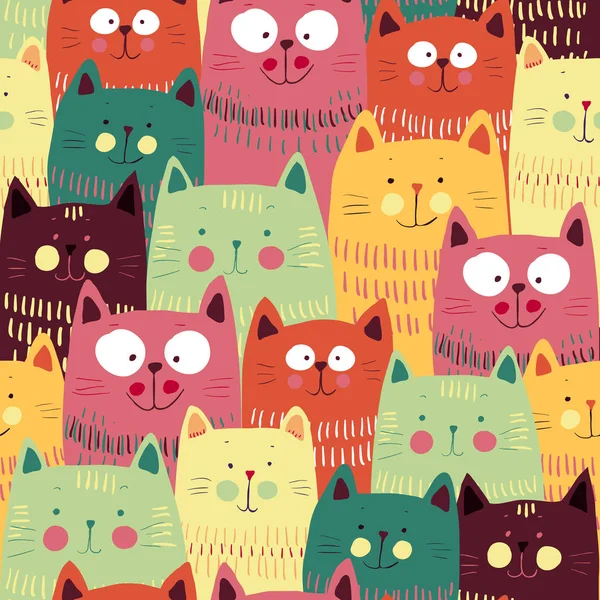 Sevimli kediler renkli sorunsuz desen arka plan, Eps 10