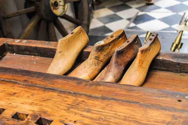 Vintage Houten Schoenen Hout — Stockfoto