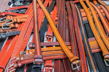 Kemerler Deri Arkaplan Kahverengi