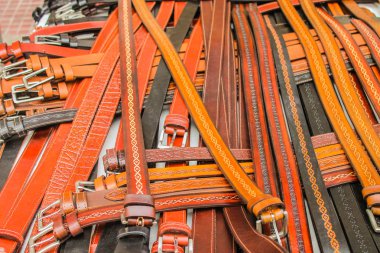 Kemerler Deri Arkaplan Kahverengi