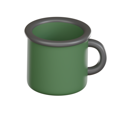 Kamp 3d simgesi yeşil kupa minimum stili