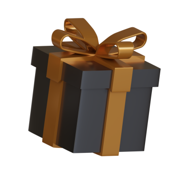 Kara Cuma 3D ikon hediye kurdelesi parlıyor.