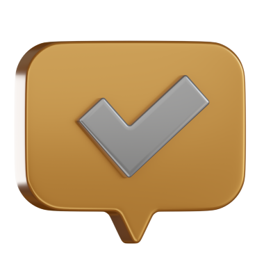 Bildirim 3d simge işaretleme kabarcığı onayı