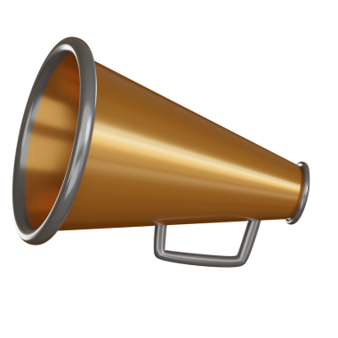 Sıcak metal tonlu 3d simge megafonu bildir