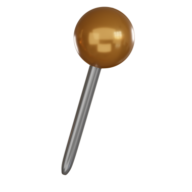 Bildirim 3d simge itme pimi metalik pırıltı minimum biçimi